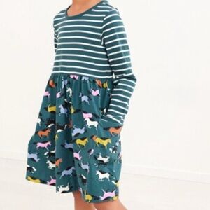 Hanna Andersson Mici Playdress Unicorn Gallop Print Size 8